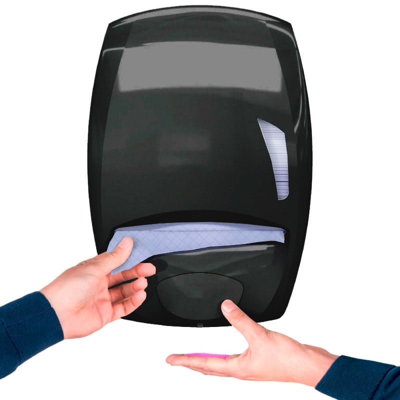 Duo Washroom, Soap and Towel Dispenser black