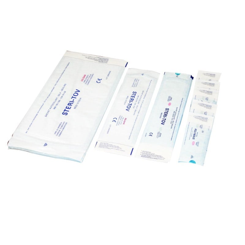 STERI-TOV Sterilisation Pouch, Self-Adhesive 75 x 250 mm