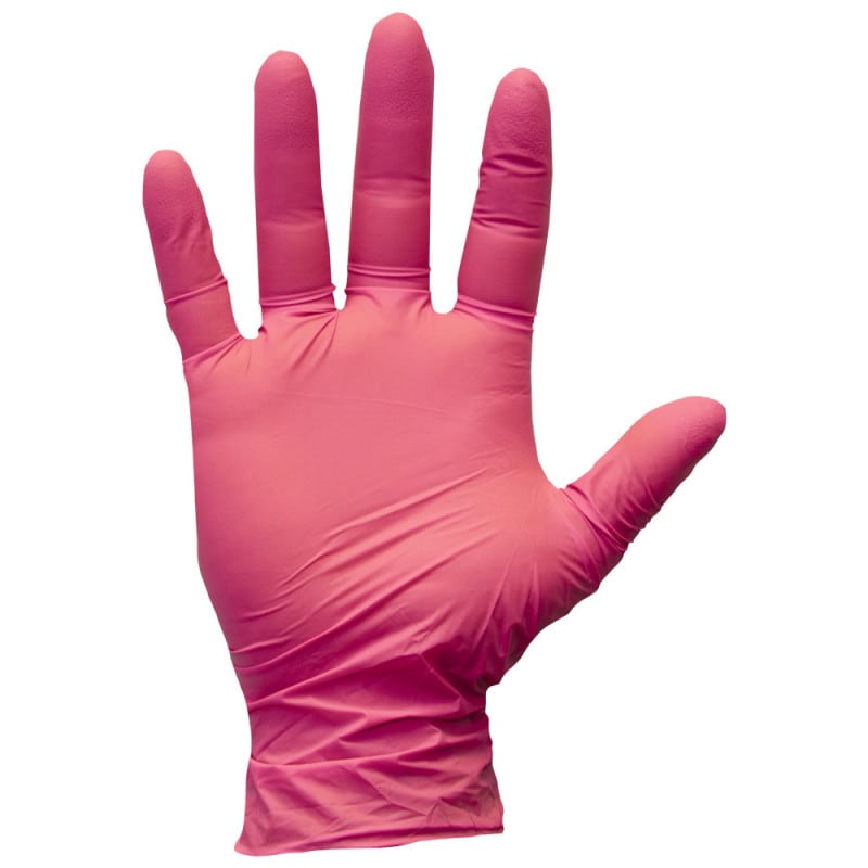 Teqler Nitrile Gloves, Powder-Free Pink | S