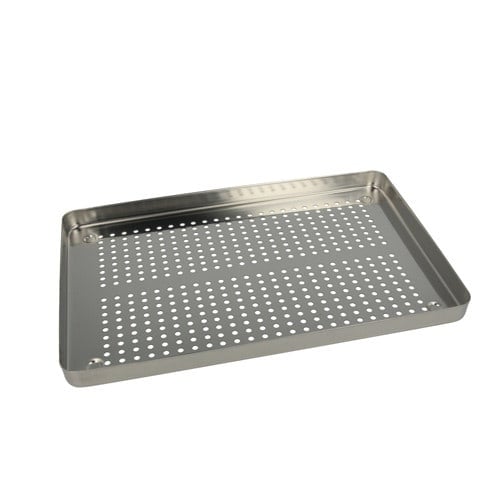 Tray base with perforations