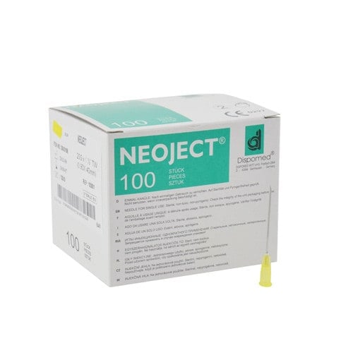 Neoject Ultra-thin Wall Cannulae 20G, 0,9 x 40, yellow