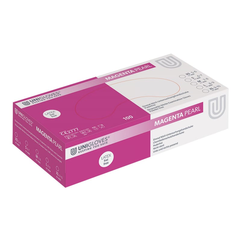 Unigloves Pearl Nitrile Gloves magenta | XL