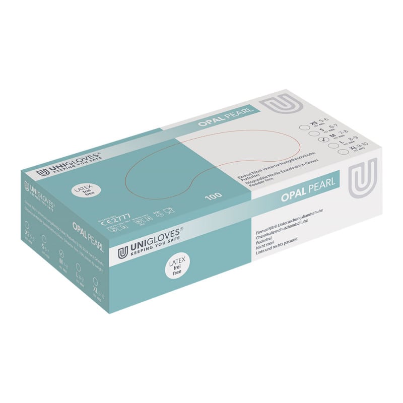 Unigloves Pearl Nitrile Gloves opal | M