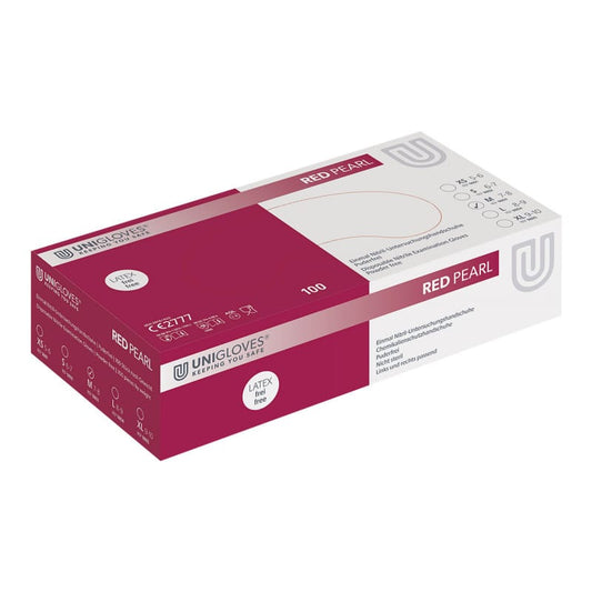 Unigloves Pearl Nitrile Gloves red | XS