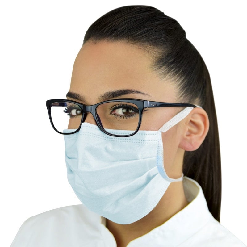 Surgical Mask for Lens Wearers ties | light blue