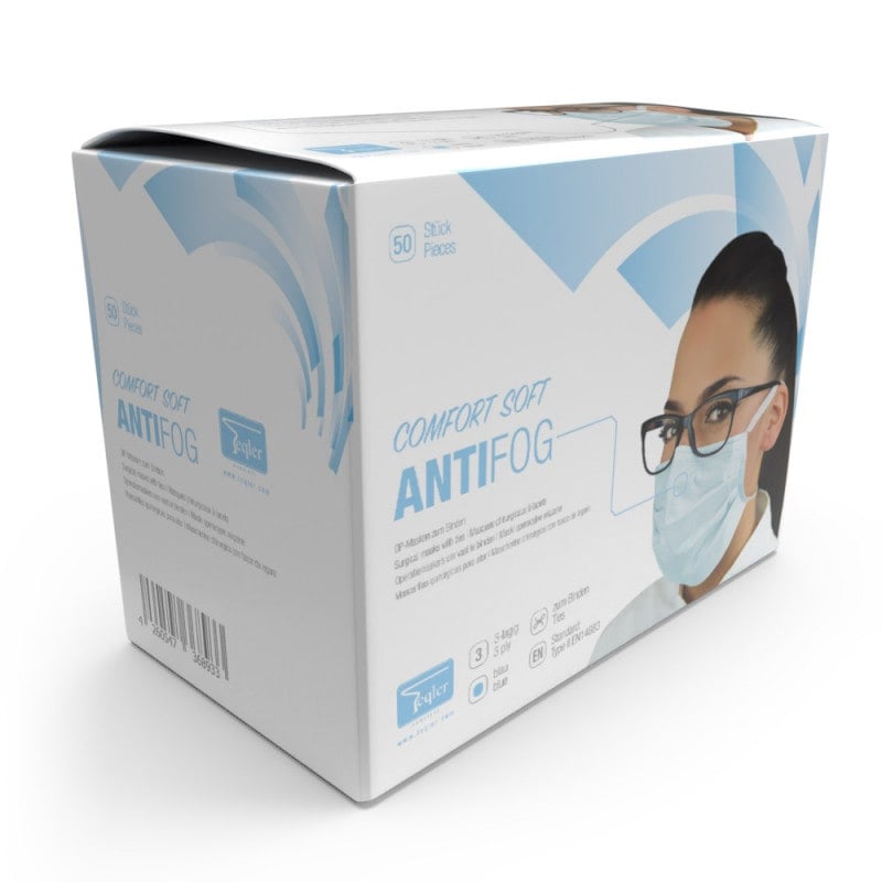 Surgical Mask for Lens Wearers ties | light blue
