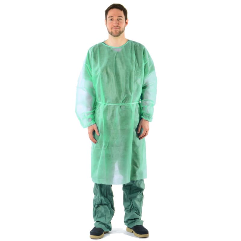 Disposable Gown made from PP Fleece green