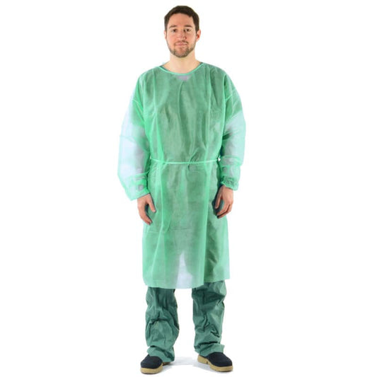 Disposable Gown made from PP Fleece green
