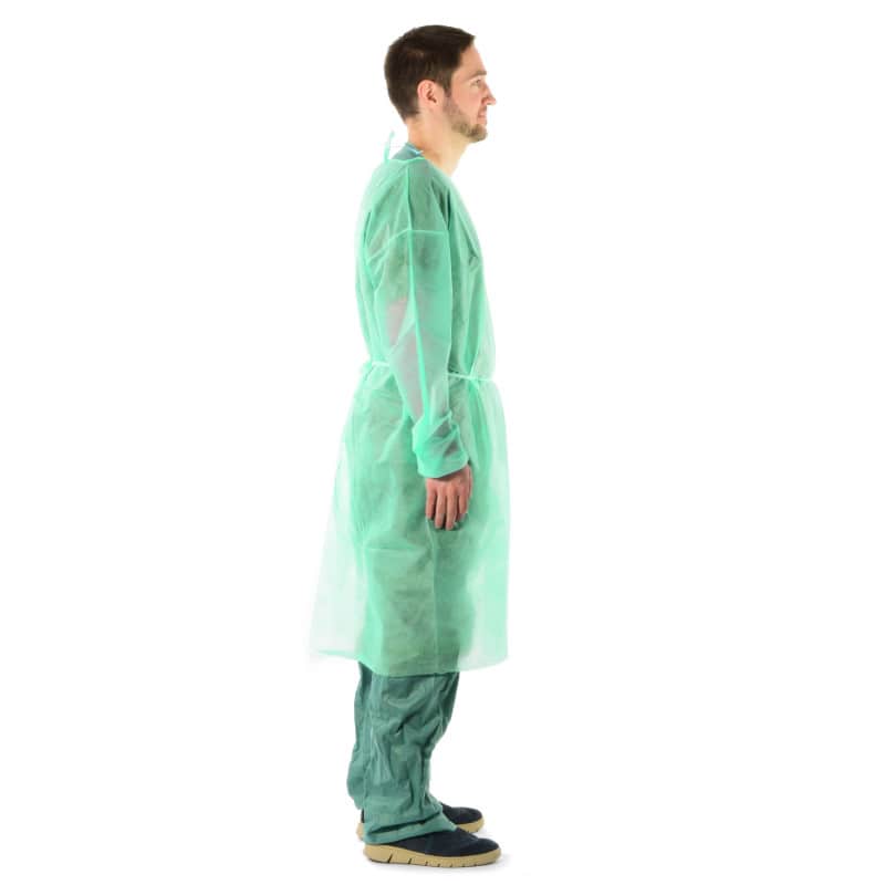 Disposable Gown made from PP Fleece green