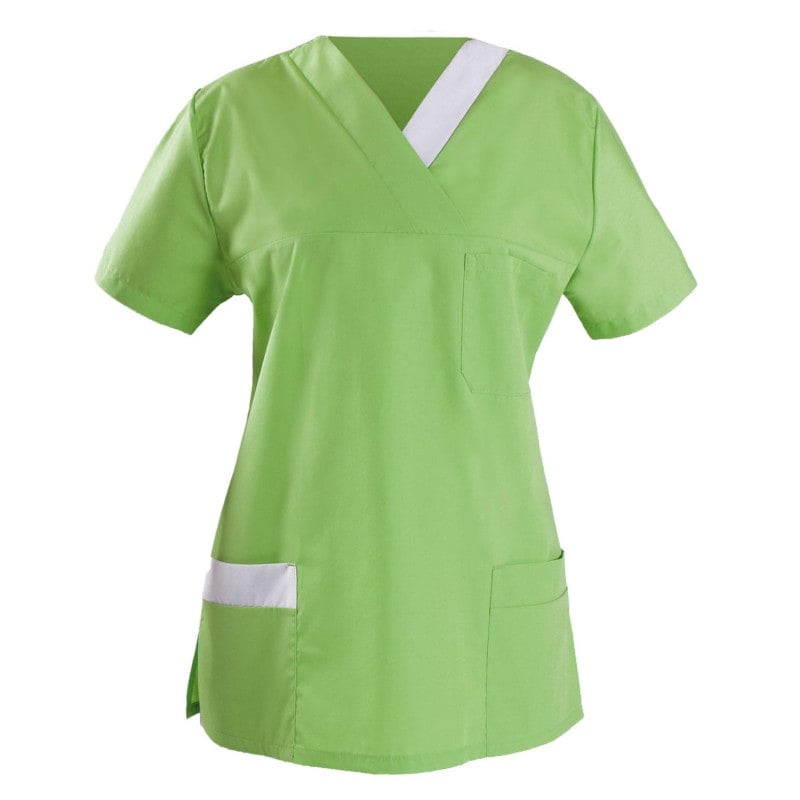 Women's Lightweight Scrub Top kiwi/light grey | S