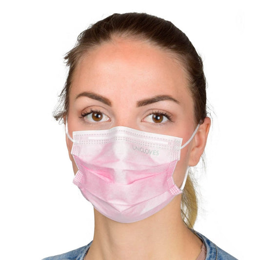 UNIGLOVES Surgical Mask small bright pink