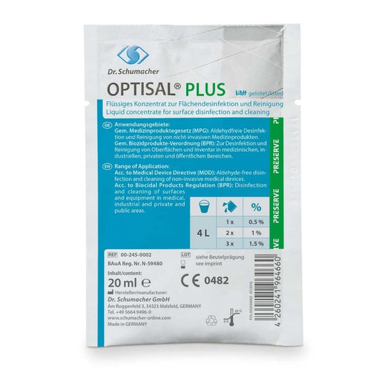 Optisal Plus Disinfectant Cleaner 10 x 20 ml Pouch