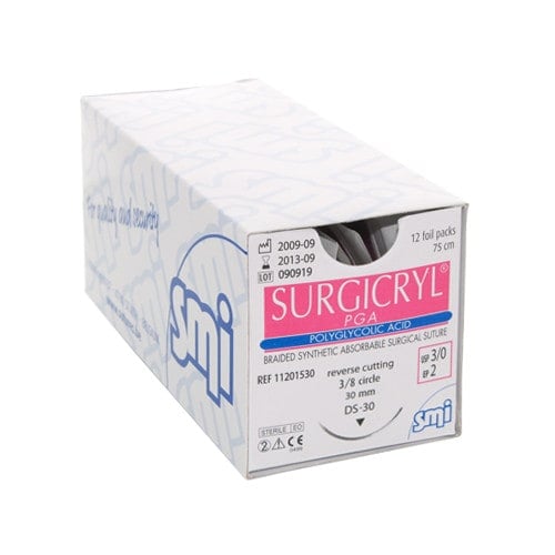 Surgicryl purple DS 12, 0.7 (6/0), 45 cm