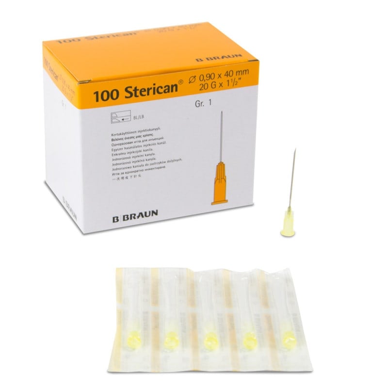 Disposable Sterican Cannulas 20G, 0.90 x 40 mm, yellow
