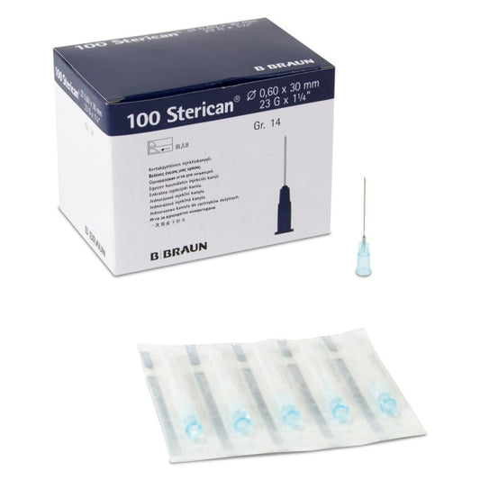 Disposable Sterican Cannulas 23G, 0.60 x 30 mm, blue