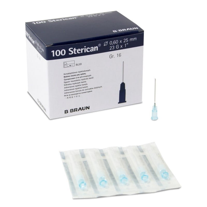 Disposable Sterican Cannulas 23G, 0.60 x 25 mm, blue