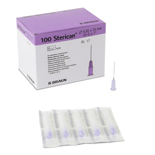 Disposable Sterican Cannulas 24G, 0.55 x 25 mm, violet