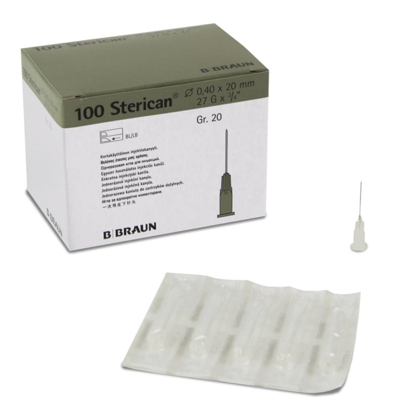 Disposable Sterican Cannulas 27G, 0.40 x 20 mm, grey