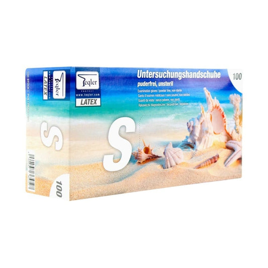 Teqler Latex Examination Gloves, Powder Free M