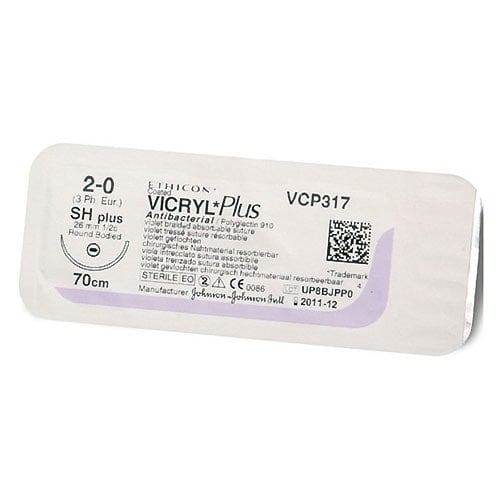 Vicryl Plus Violet Absorbable Sutures CP1, 0, 70cm