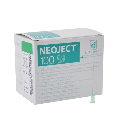Neoject Ultra-thin Wall Cannulae 21G, 0.8 x 40, green