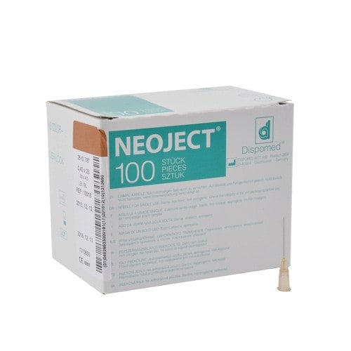 Neoject Ultra-thin Wall Cannulae 26G, 0.45 x 23, brown
